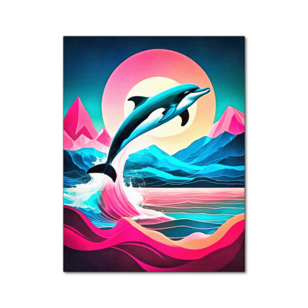Sprung ins Paradies: Delfin in Neonfarben